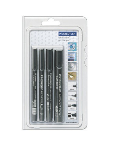 Lumocolor permanent marker set sur blister