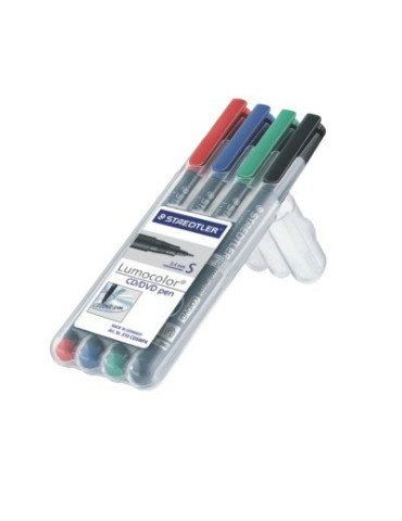 Lumocolor CD/DVD pen, fijn - box 4 kleuren