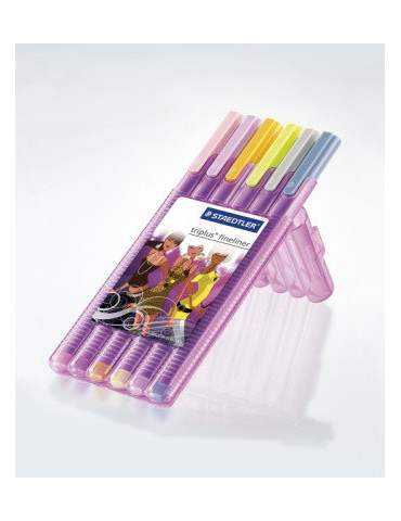 TRIPLUS FINELINER BOX 6 GIRLIE (PASTEL)