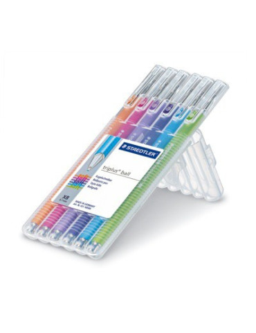 triplus ball balpen XB - Box 6 st rainbow colours