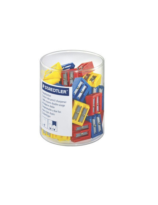 taille-crayon plastique 2 trous - display 50 pc