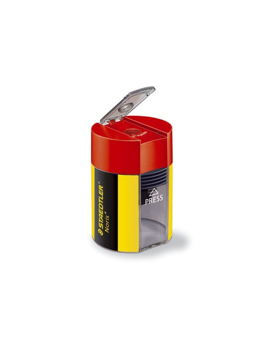slijper plastiek potje, rond, Noris kleuren