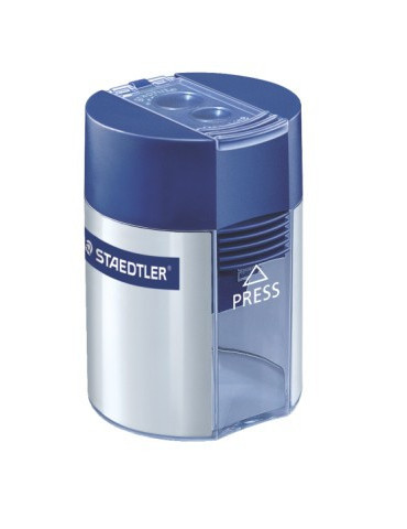 slijper plastiek potje, rond, dubbel model