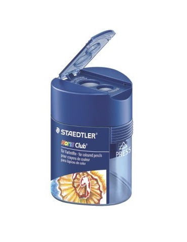 slijper plastiek potje, driekantig, dubbel