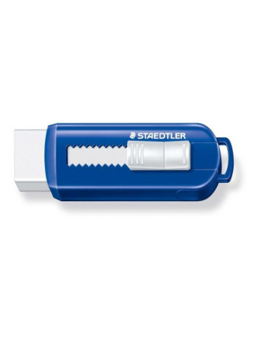 gom met drukmechanisme, blauwe huls