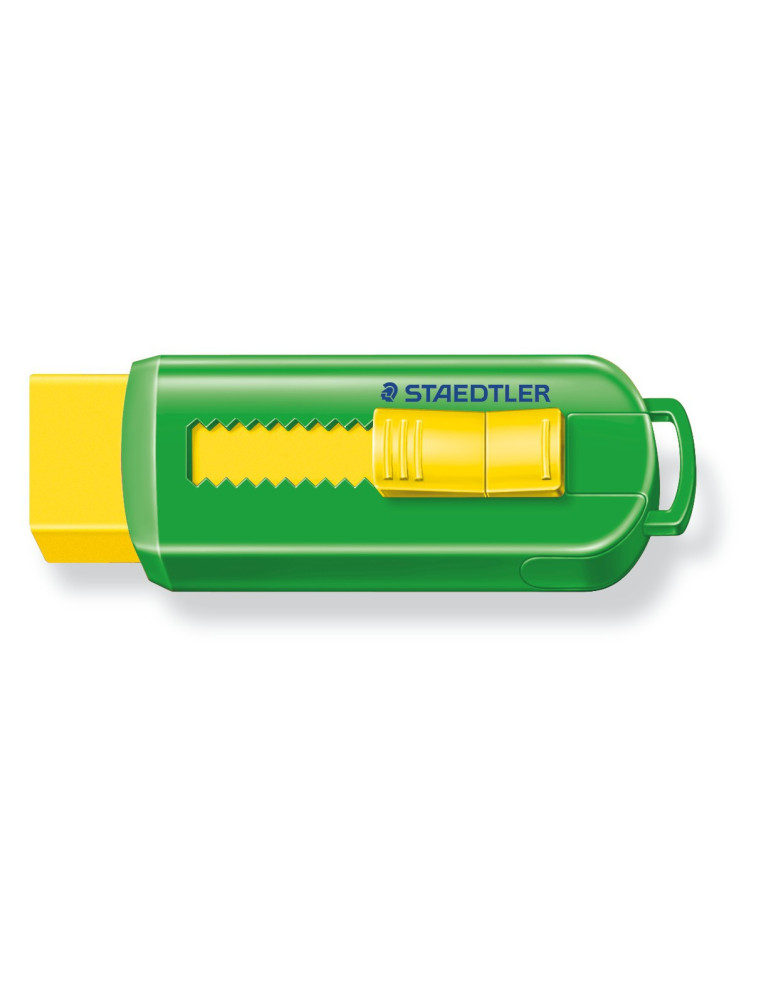 gomme avec mécanisme poussoir, 4 couleurs