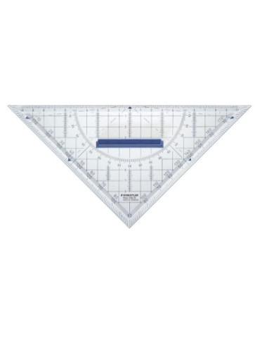 geodriehoek, met handvat, acryl, 22 cm