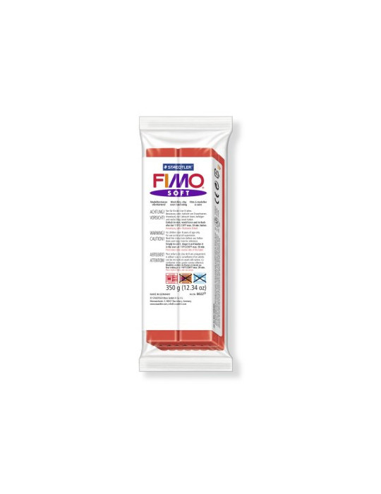 Fimo soft pâte à modeler 350g rouge indien