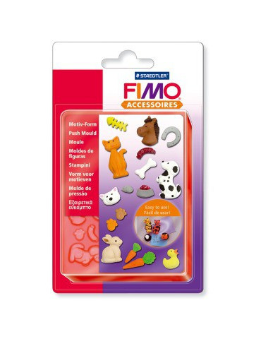 Fimo kunststof duwvorm "dieren"