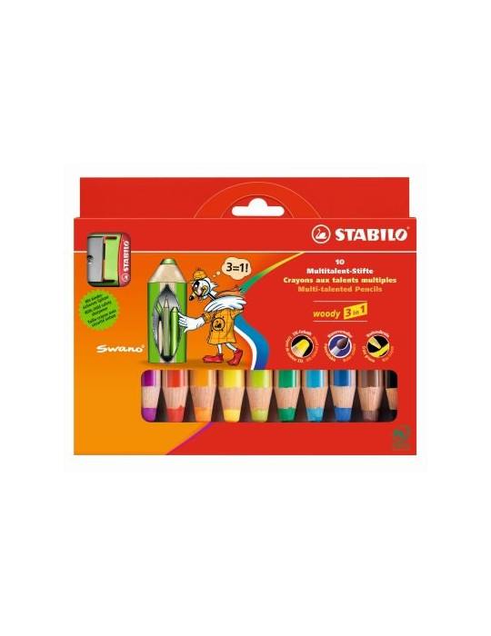 woody 3in1 cardboard wallet 10 pcs + sharpener