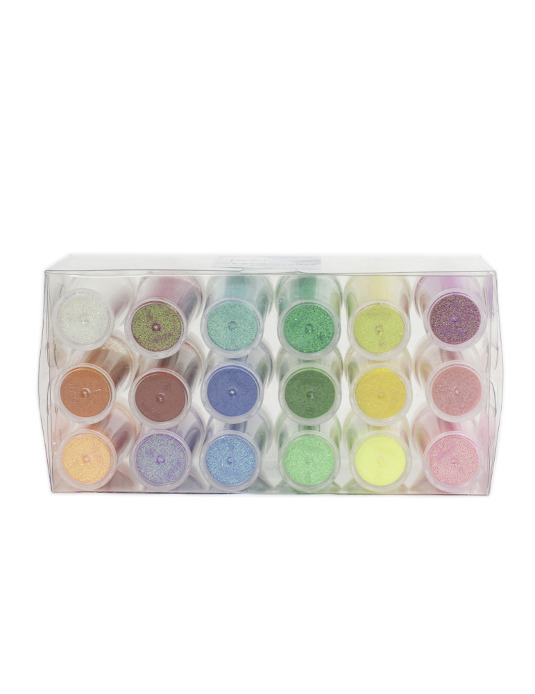 LOT 18 TUBES PAILLETTES COULEURS VIVES 18 X 16 GR