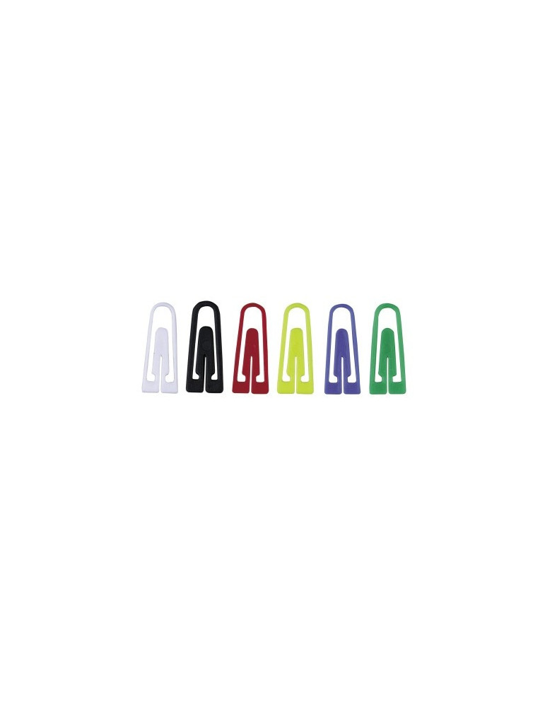 Paperclips Alco 26mm hoekig plastic assorti 100 in doos
