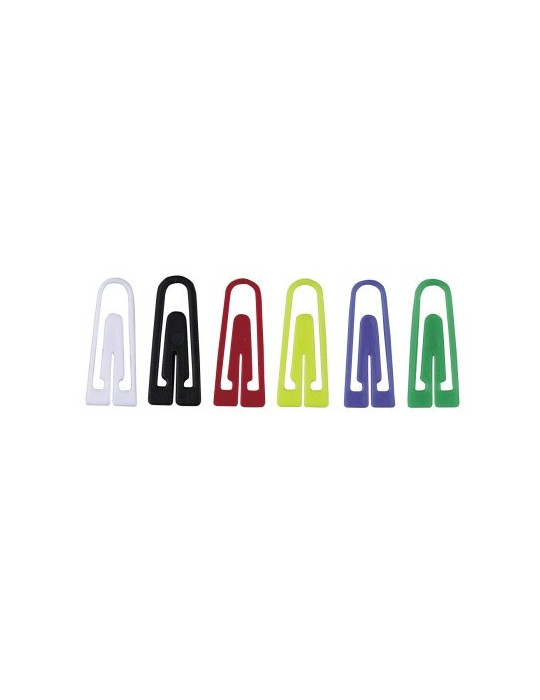 Paperclips Alco 26mm hoekig plastic assorti 100 in doos