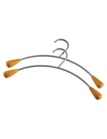 kleerhanger Alco metaal zilver, met houten uiteinden