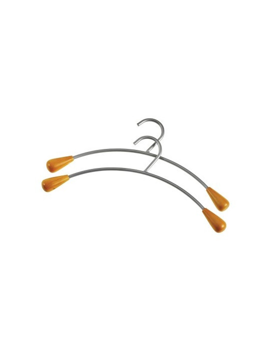 kleerhanger Alco metaal zilver, met houten uiteinden