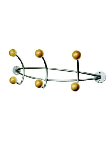 wandgarderobe Alco 3 dubbele haken, metaal zilver