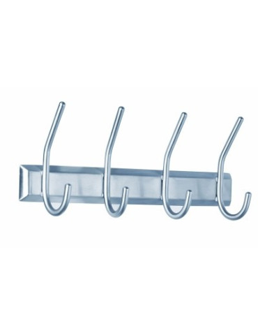 Wandgarderobe Alco zilver 4 haken incl. bevestigingsmateriaal
