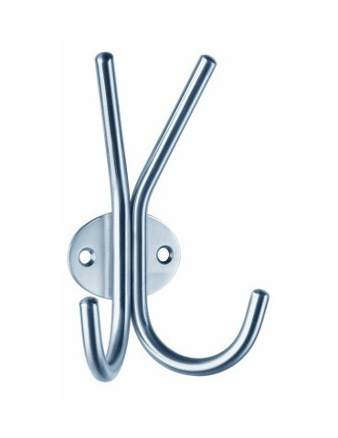 wandgarderobe Alco zilver 2 haken incl. bevestigingsmateriaal