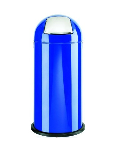 afvalbak Alco pushboy 84cm hoog 37cm rond 52liter blauw