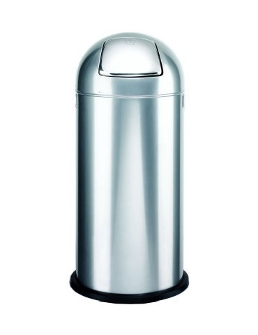 afvalbak Alco pushboy 84cm hoog 37cm rond 52liter zilver