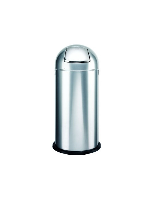 Poubelle pushboy Alco 84cm haut 37m rond argenté 52ltr