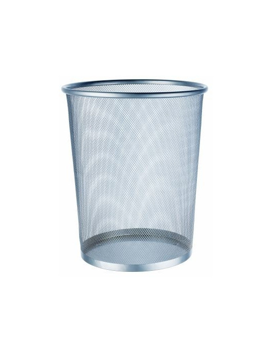 Corbeille en papier en métal Alco 15l. argenté, métal perforé,