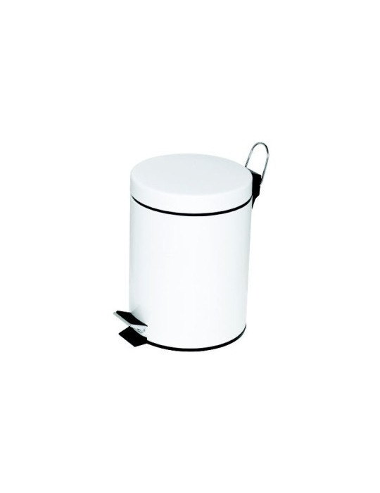 Poubelle à pédale Alco métal 5l. blanc, seau intérieur en plastique, h