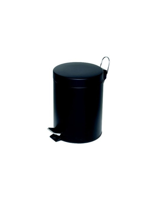 Poubelle à pédale Alco métal 5l. noir, seau intérieur en plastique, ha