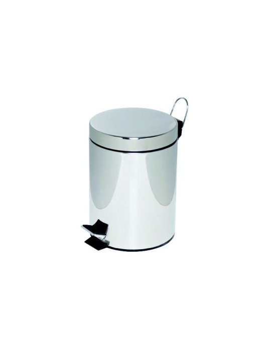 Poubelle à pédale Alco métal 5l. chromé, seau intérieur en plastique,