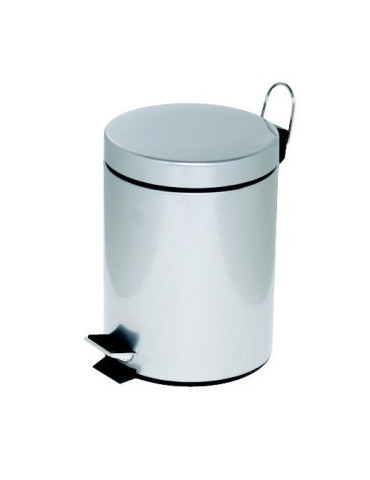 pedaalemmer Alco metaal 5l. kunststof binnenemmer zilver