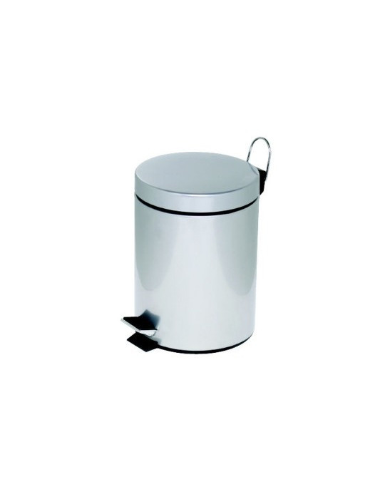 pedaalemmer Alco metaal 5l. kunststof binnenemmer zilver