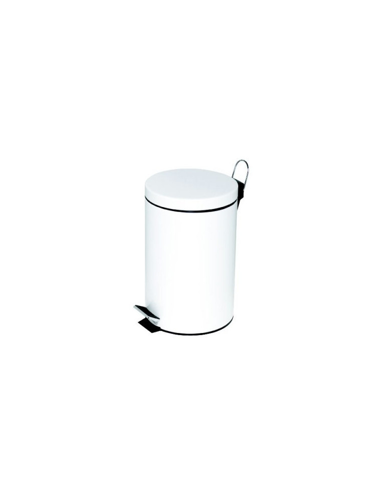 Poubelle à pédale Alco métal 12l. blanc, seau intérieur en plastique,