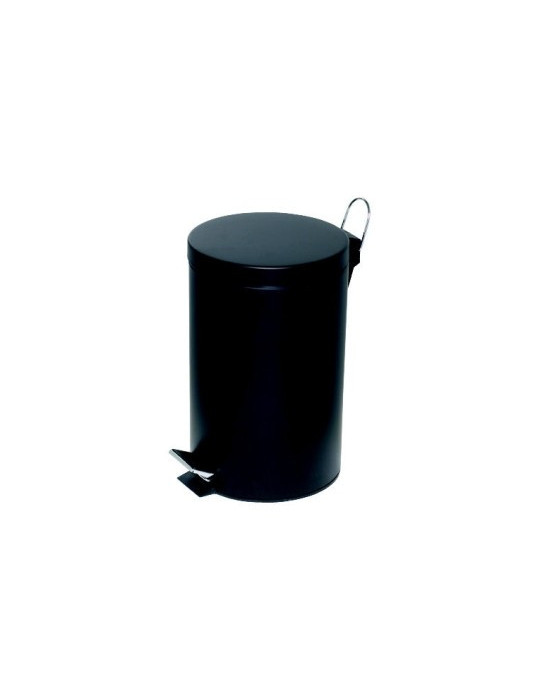 Poubelle à pédale Alco métal 12l. noir, seau intérieur en plastique, h