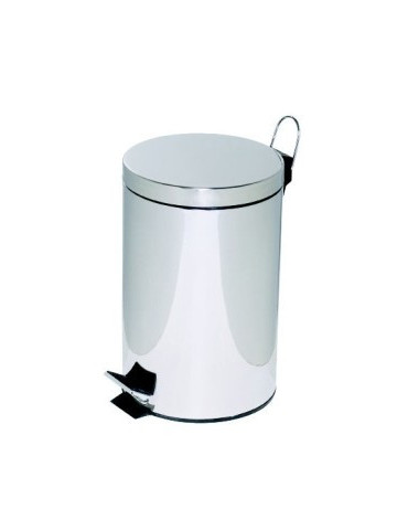 Poubelle à pédale Alco métal 12l. chromé, seau intérieur en plastique,