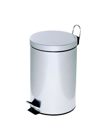 pedaalemmer Alco metaal 12l. kunststof binnenemmer zilver