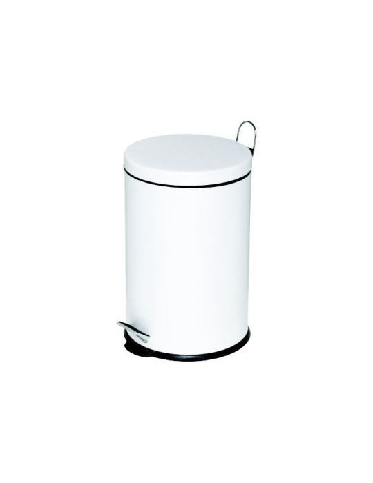 Poubelle à pédale Alco métal 20l. blanc, seau intérieur en plastique,