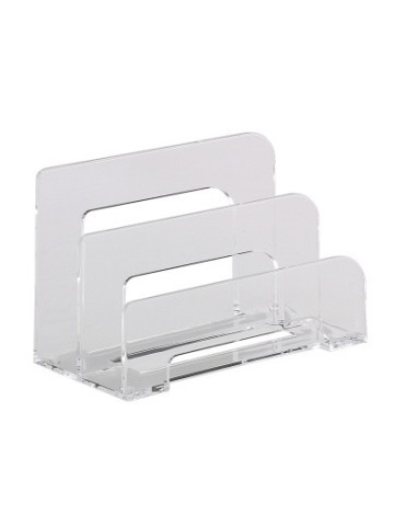 Brievenstandaard Alco acryl 2-vaks transparant 75x150x95mm