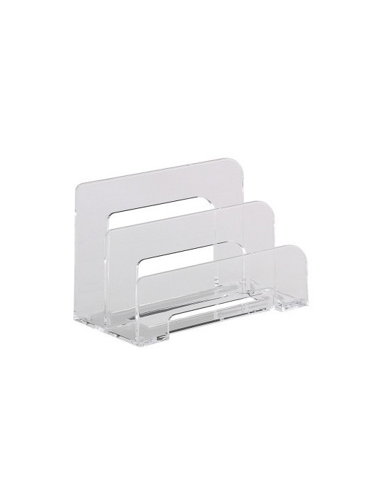 Brievenstandaard Alco acryl 2-vaks transparant 75x150x95mm