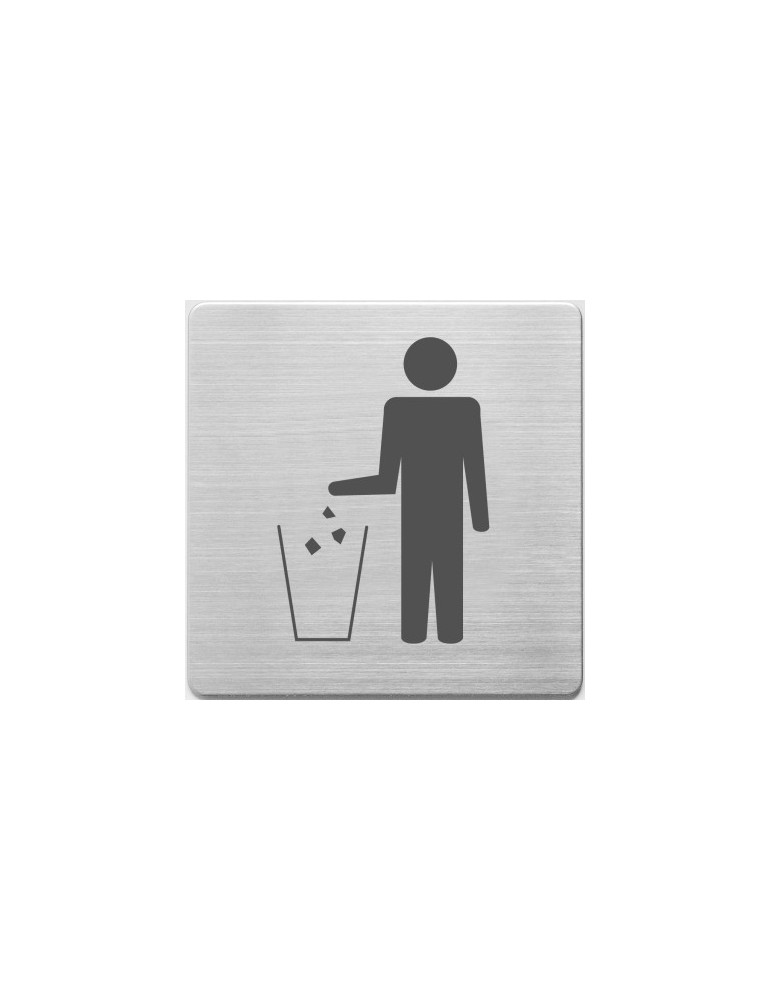 pictogram Alco RVS 90x90x1mm - afvalbak -