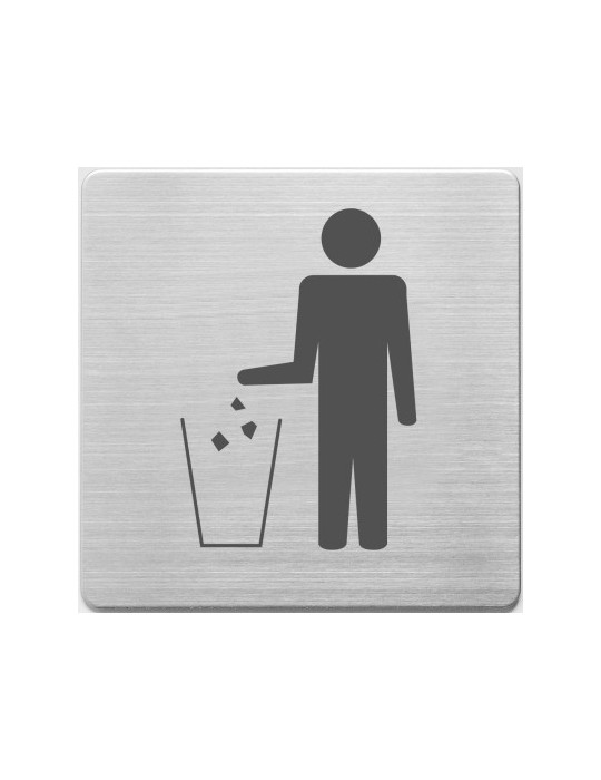 pictogram Alco RVS 90x90x1mm - afvalbak -