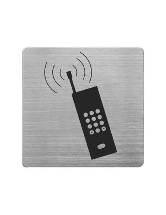 Pictogrammes en inox, Alco 90x90x1mm GSM interdit
