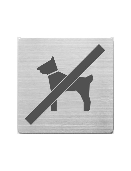 Pictogrammes en inox, Alco 90x90x1mm chien interdit