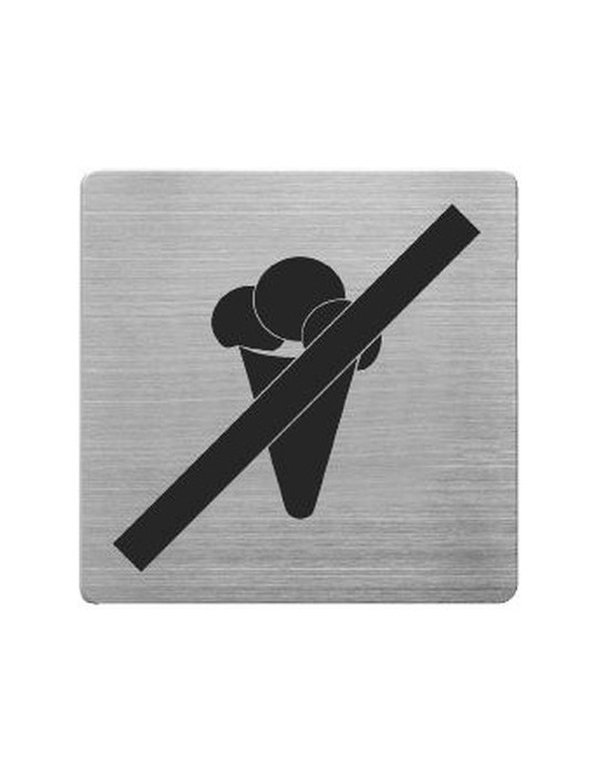 Pictogrammes en inox, Alco 90x90x1mm glace interdit
