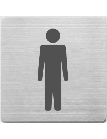 Pictogram Alco RVS 90x90x1mm - WC mannen -