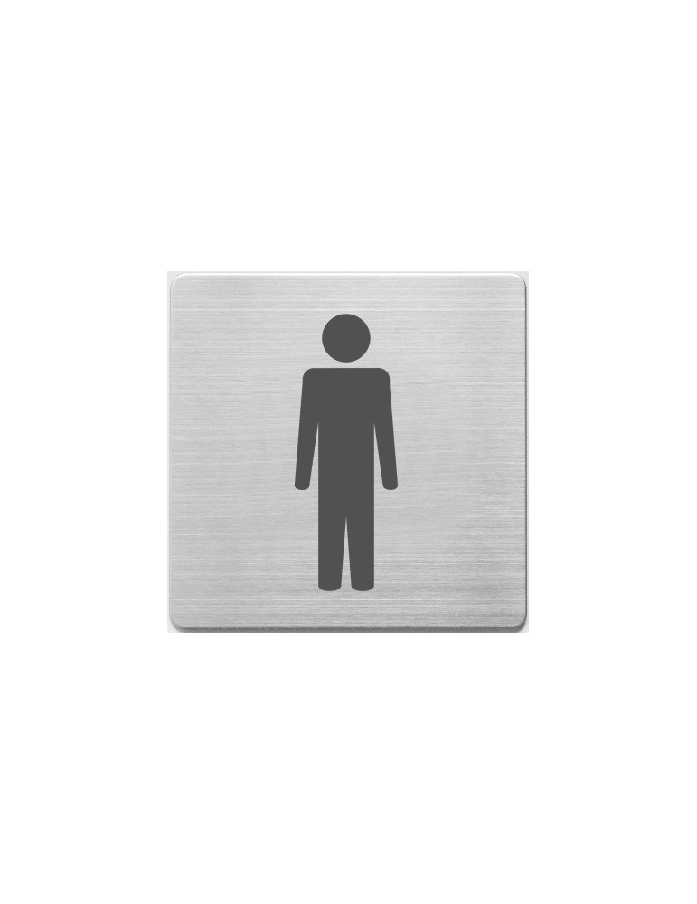 Pictogram Alco RVS 90x90x1mm - WC mannen -