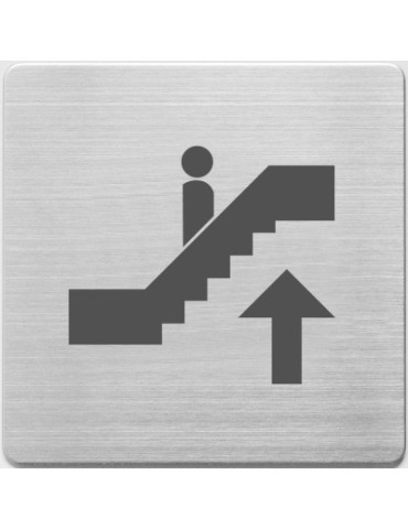 pictogram Alco RVS 90x90x1mm - roltrap naar boven -