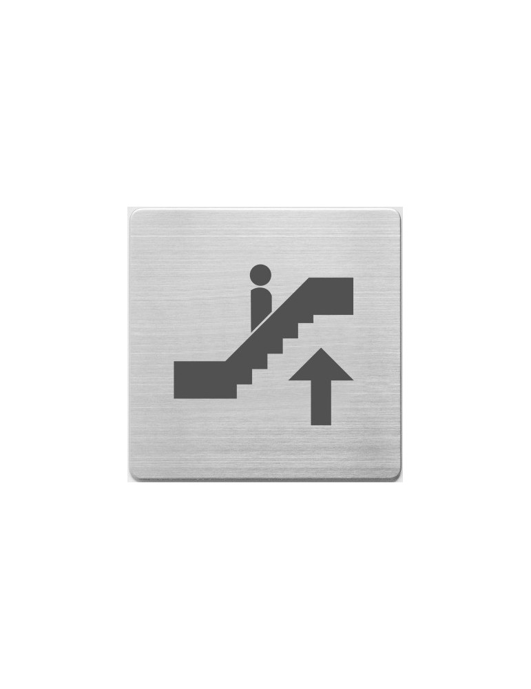 pictogram Alco RVS 90x90x1mm - roltrap naar boven -