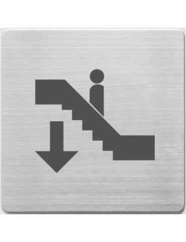 pictogram Alco RVS 90x90x1mm - roltrap naar beneden -