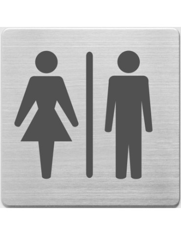 Pictogram Alco RVS 90x90x1mm - WC dames en heren -