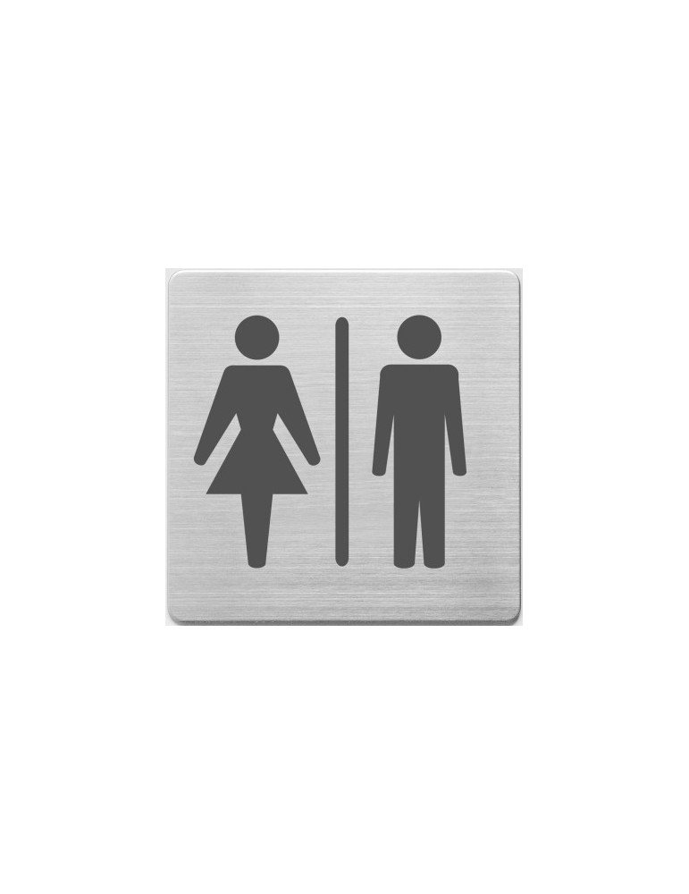 Pictogram Alco RVS 90x90x1mm - WC dames en heren -
